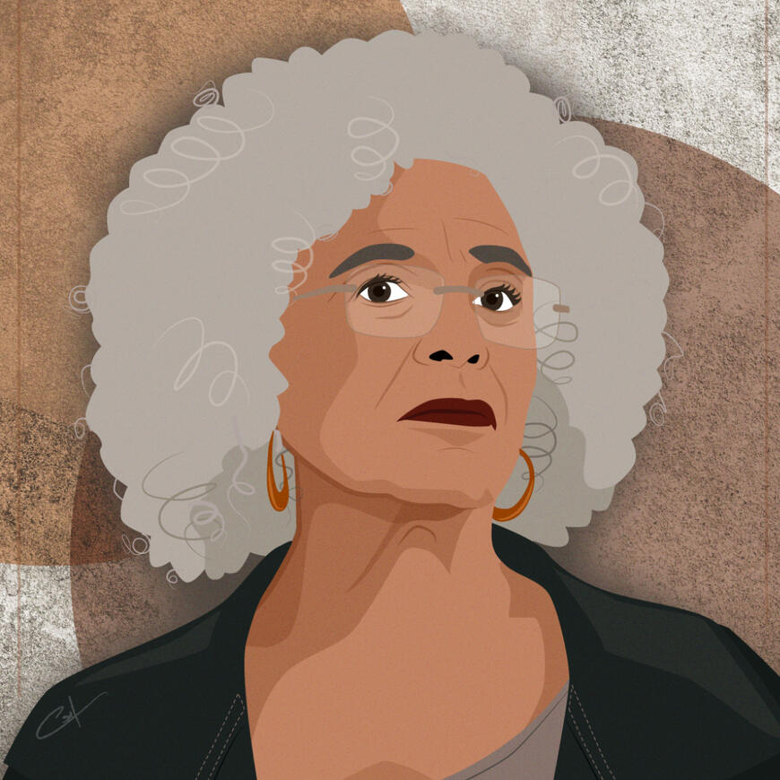 Digital portrait of Angela Davis